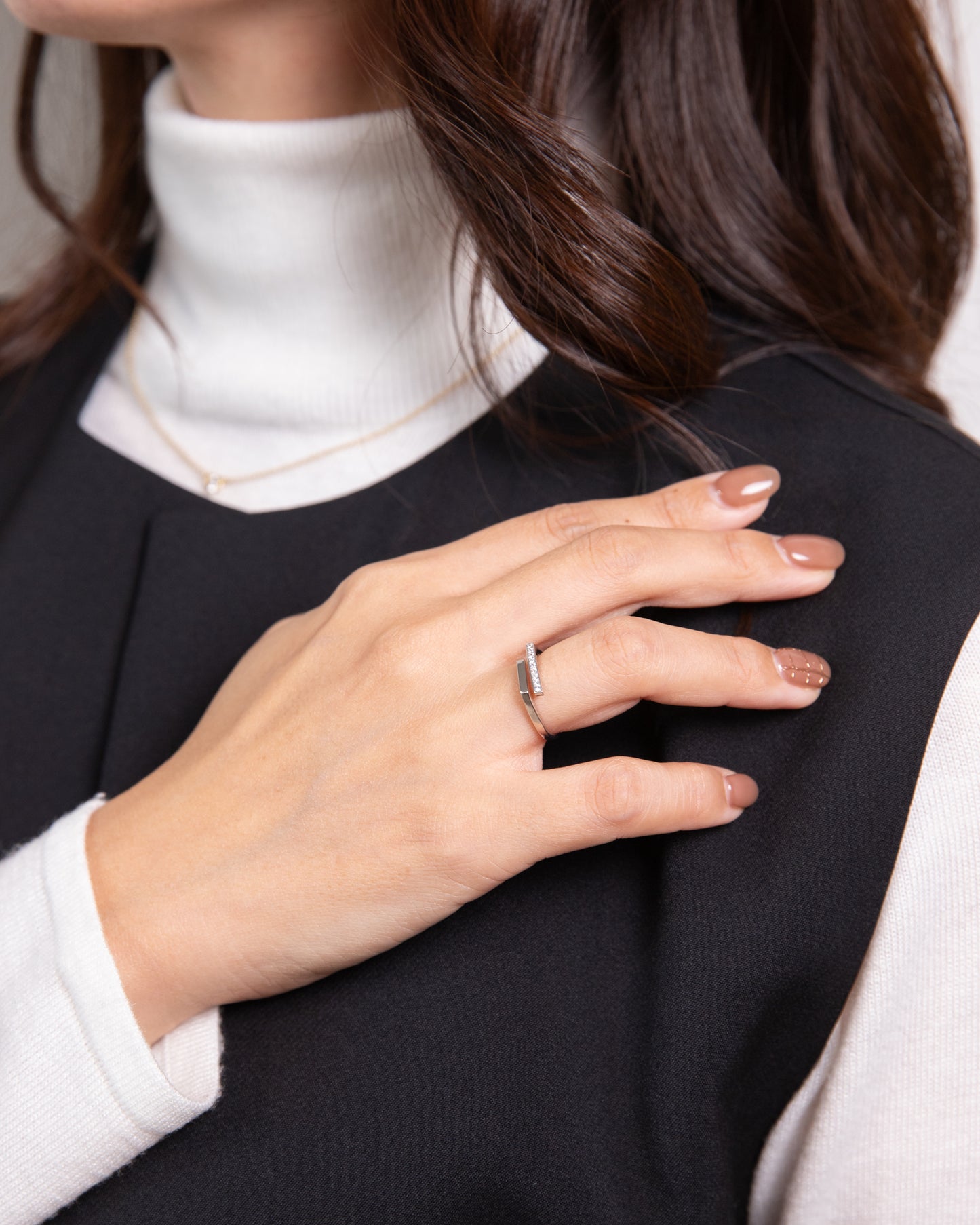 PT950 ダイヤモンド ダブルラインリング -BFJ × LeLi-