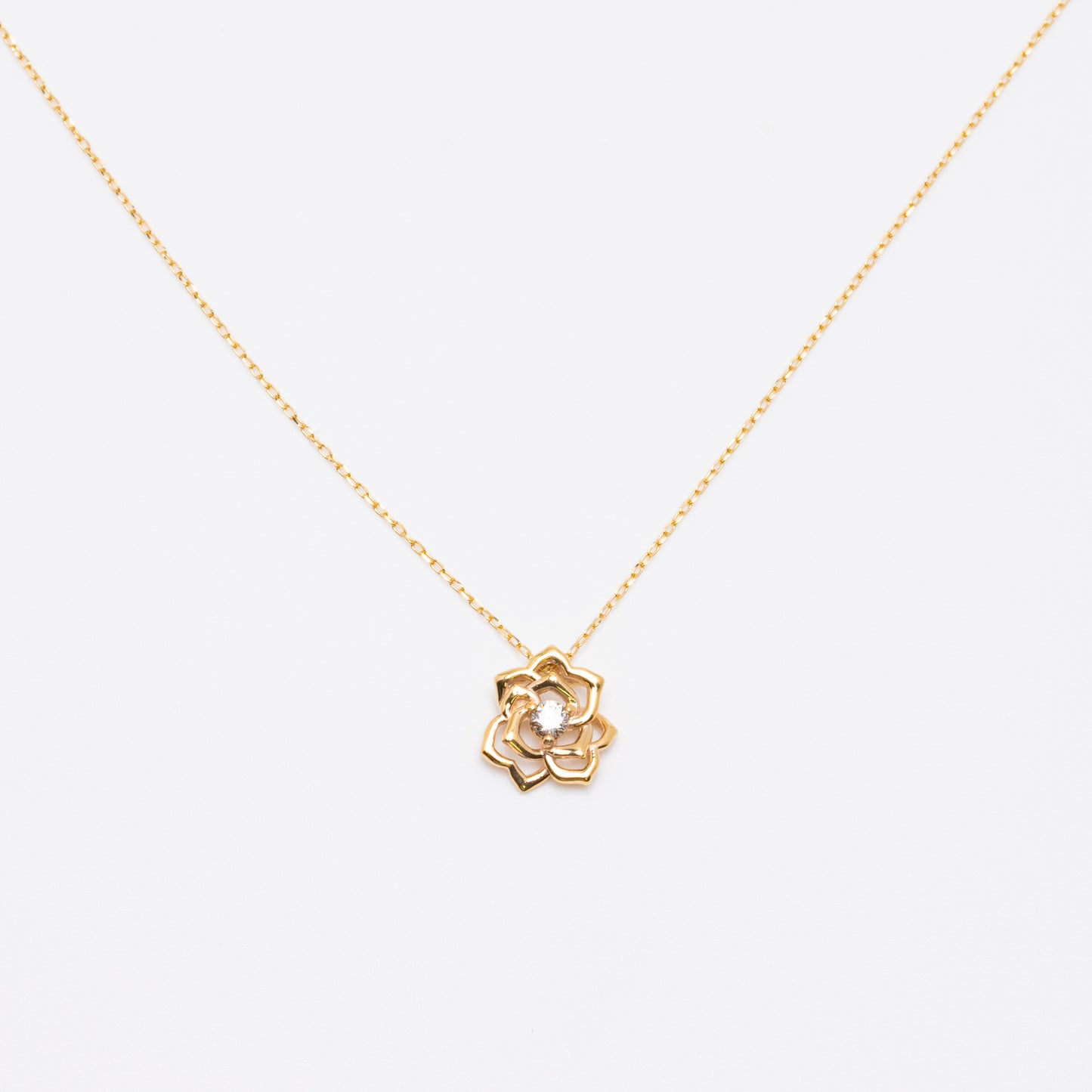 K18 / K10 diamond rose necklace Princess jewelry