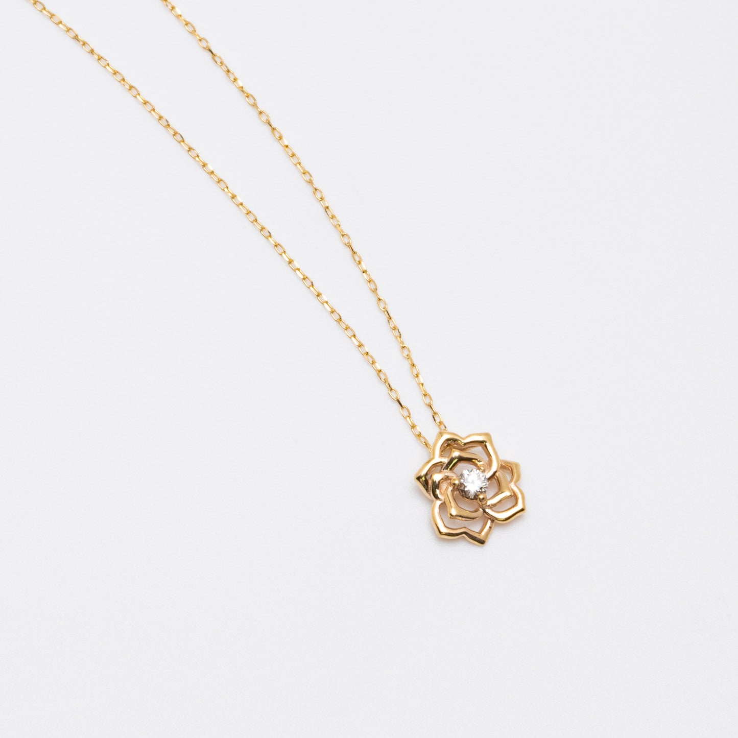 K18 / K10 diamond rose necklace Princess jewelry