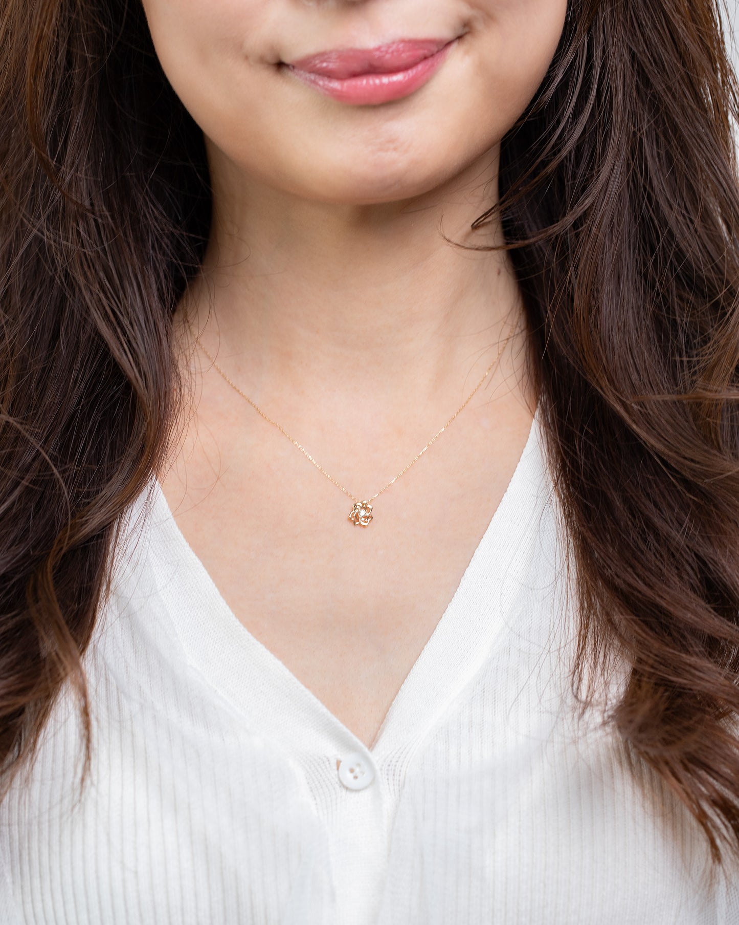 K18 / K10 diamond rose necklace Princess jewelry