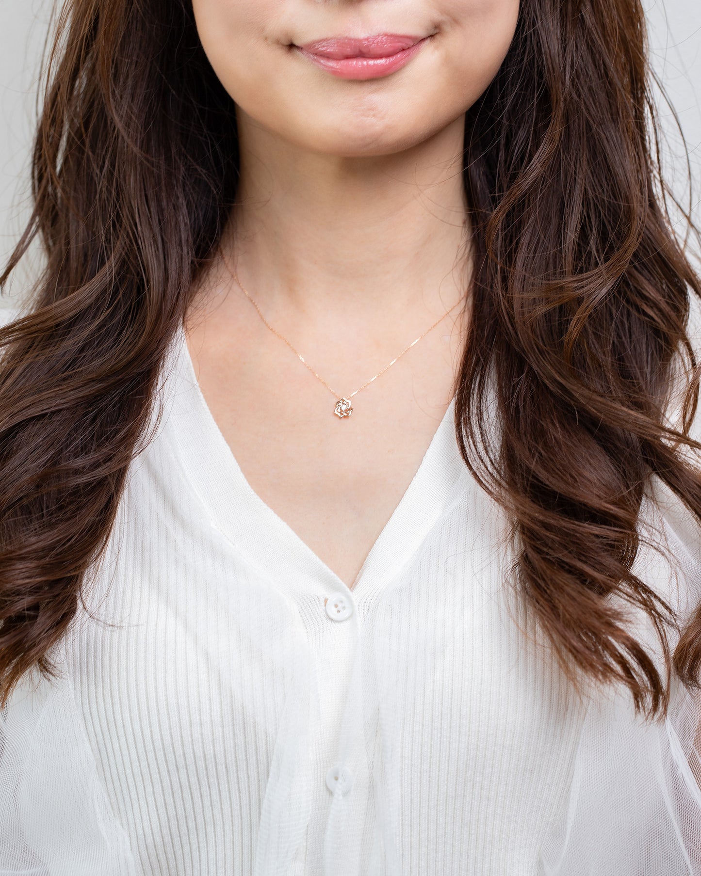 K18 / K10 diamond rose necklace Princess jewelry
