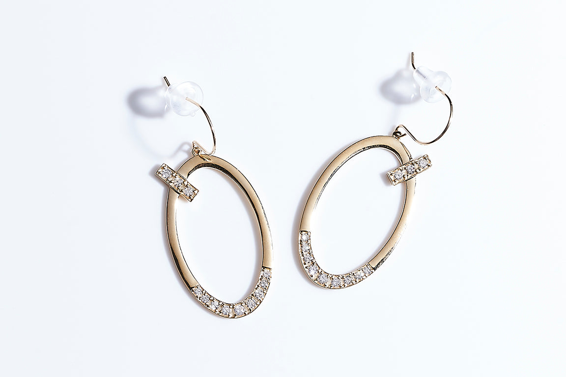 K18YG ダイヤ 0.26ct ピアス -ChériB-