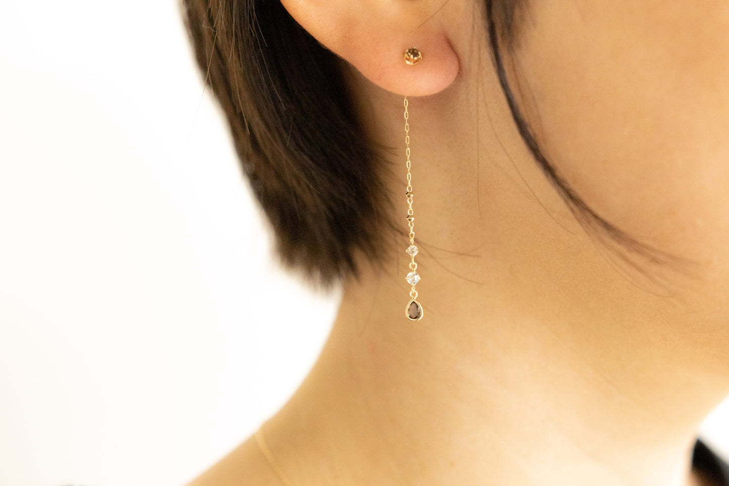 moca K10YG スモーキークオーツ 2way ピアス