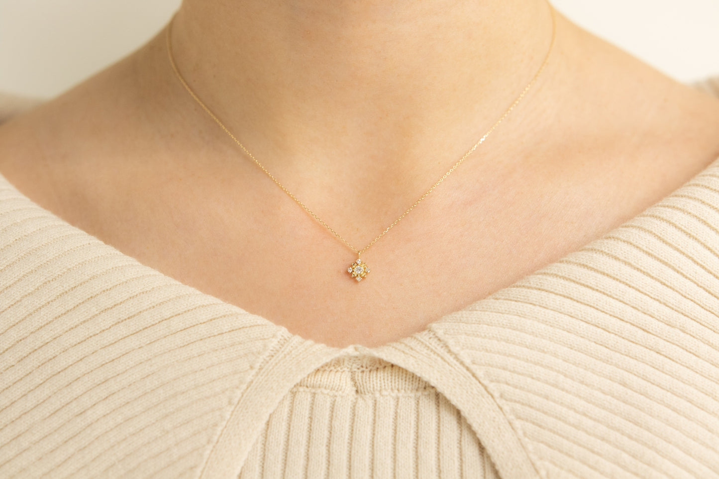 moca K10YG ダイヤ 0.07ct プチネックレス