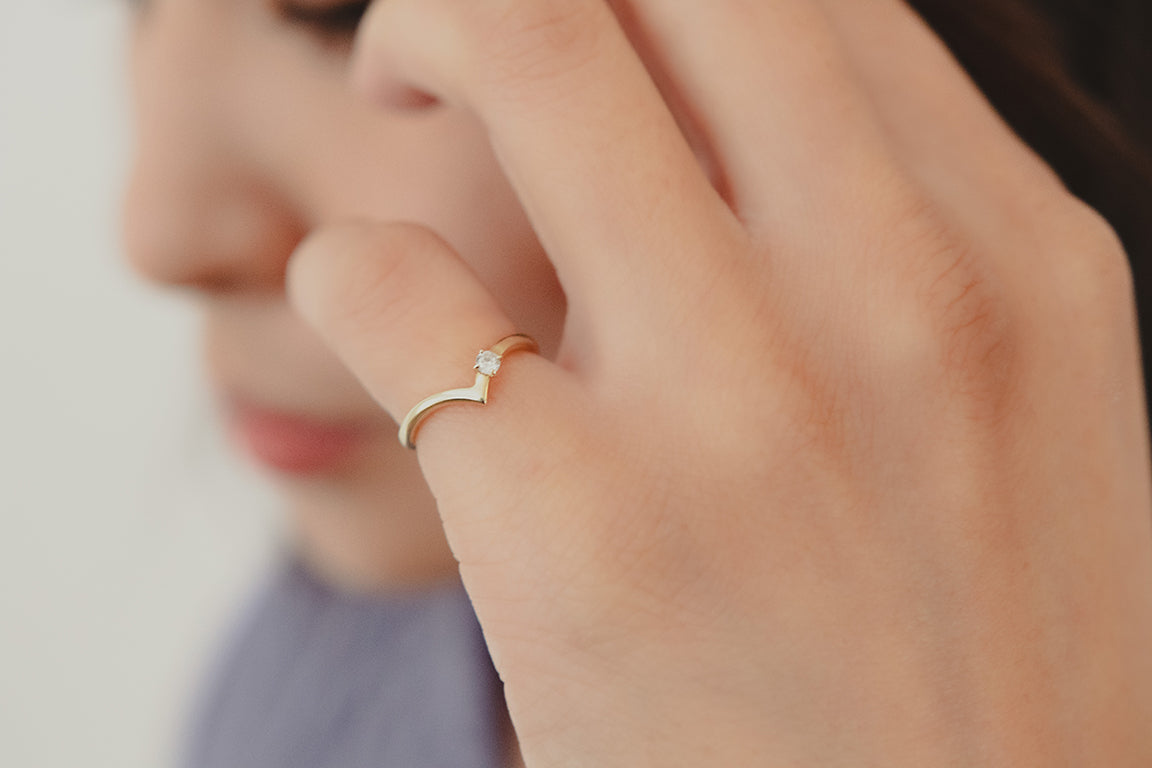 moca K10YG ダイヤピンキーリング