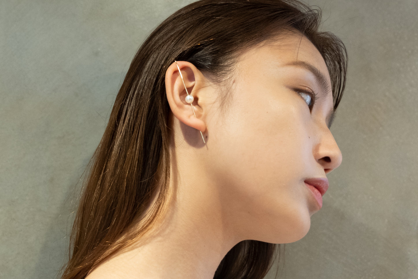LAKAS K18YG Akoya pearl ear wrap pierce