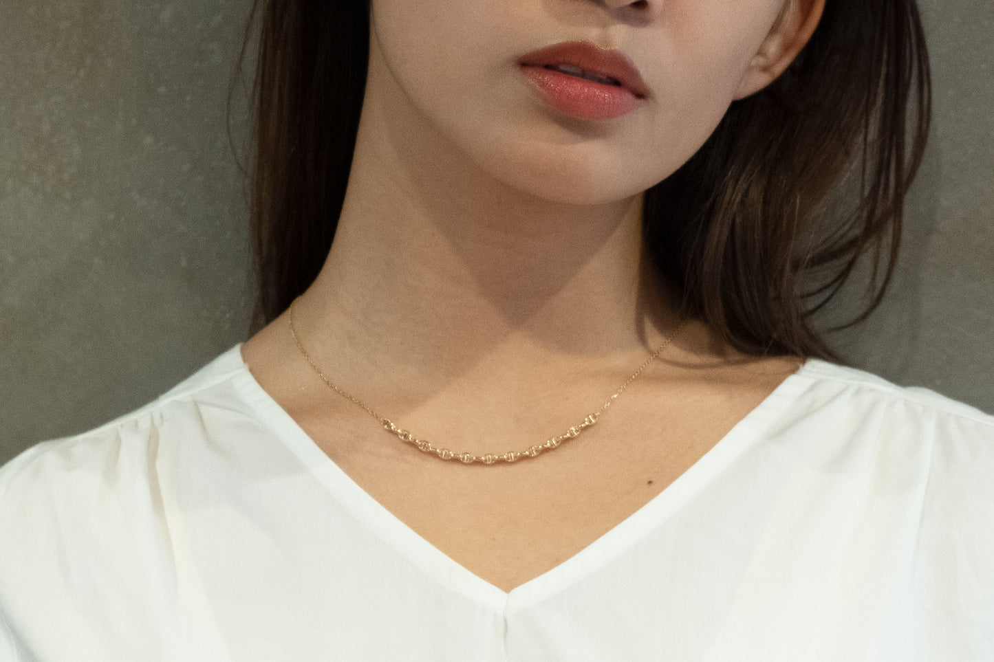 LAKAS K18YG bridge necklace