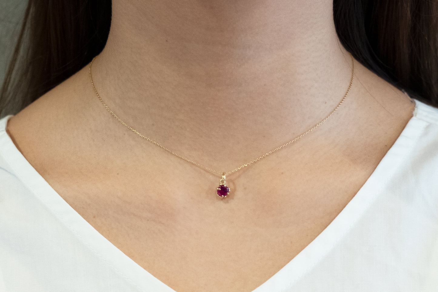 LAKAS K18YG ruby wrap up reversible necklace