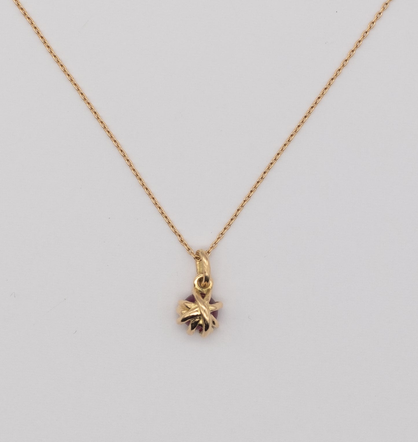 LAKAS K18YG ruby wrap up reversible necklace