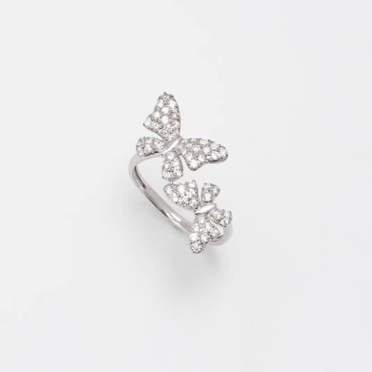 PT950 diamond 0.5ct twin butterfly ring Princess jewelry