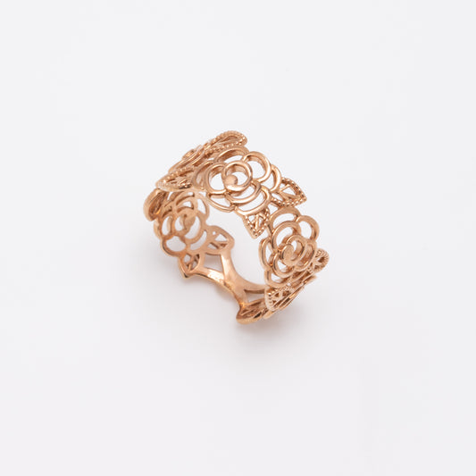 K18PG diamond all around rose ring LeLi Princess jewelry