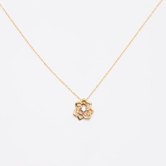 K18 / K10 diamond rose necklace　Princess jewelry