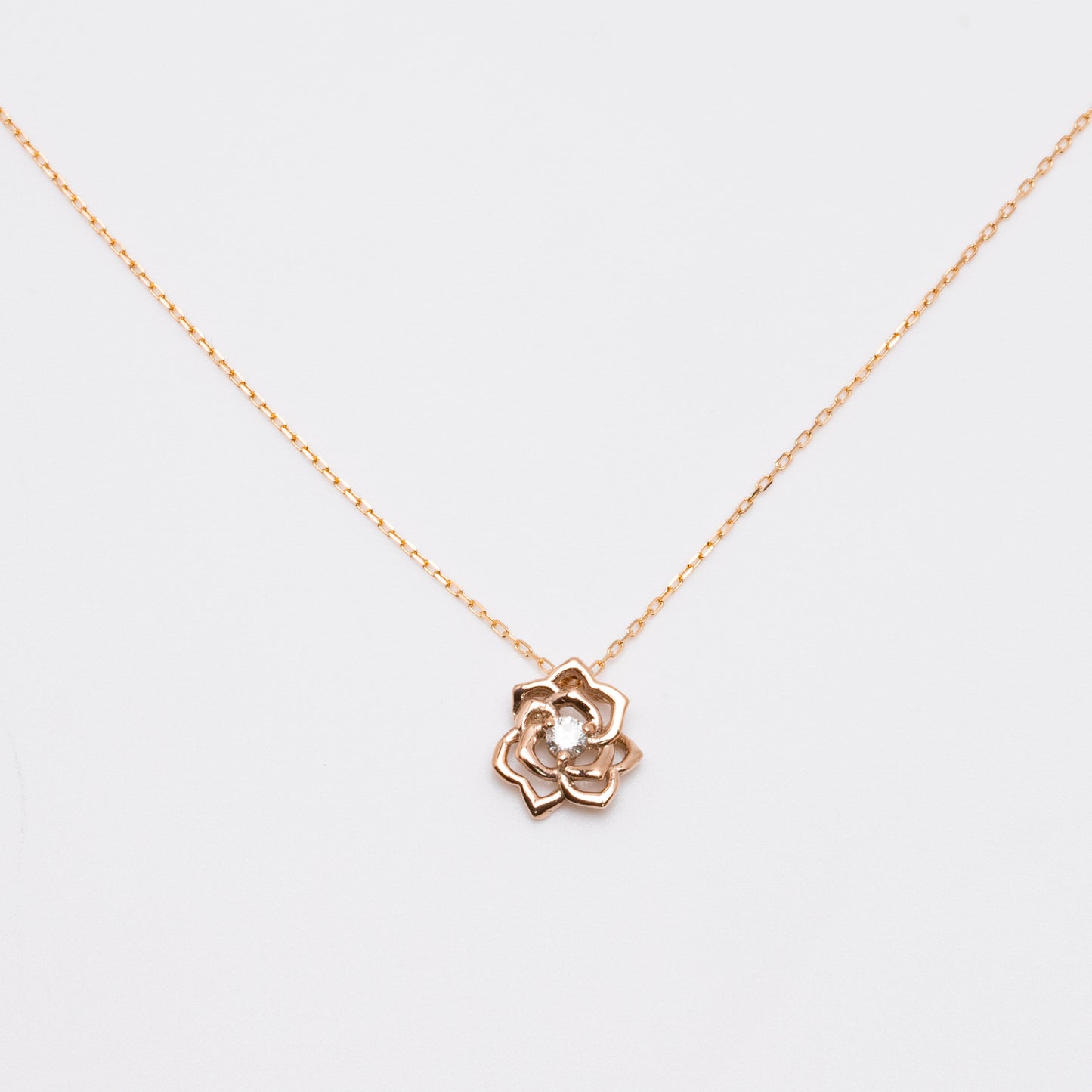 K18 / K10 diamond rose necklace　Princess series