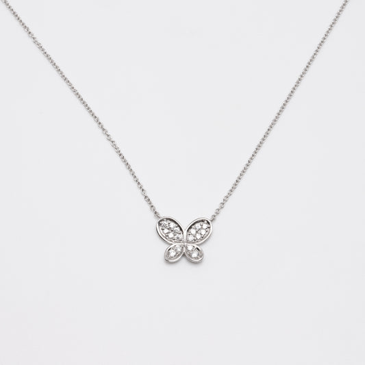 PT950 diamond 0.14ct mini butterfly necklace Princess jewelry