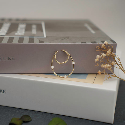 moca K10YG ダイヤ 0.18ct / アコヤパール イヤーカフス