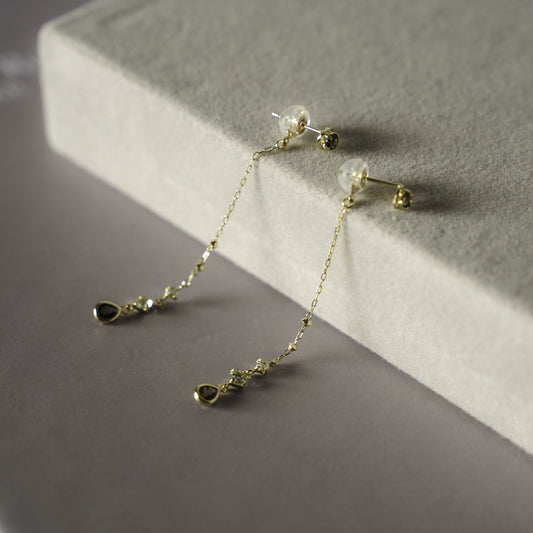 moca K10YG スモーキークオーツ 2way ピアス