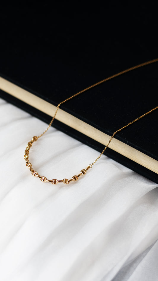 LAKAS K18YG bridge necklace