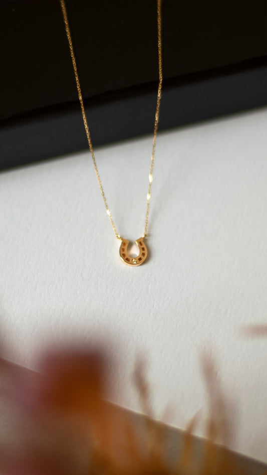 LAKAS K10YG horseshoe necklace